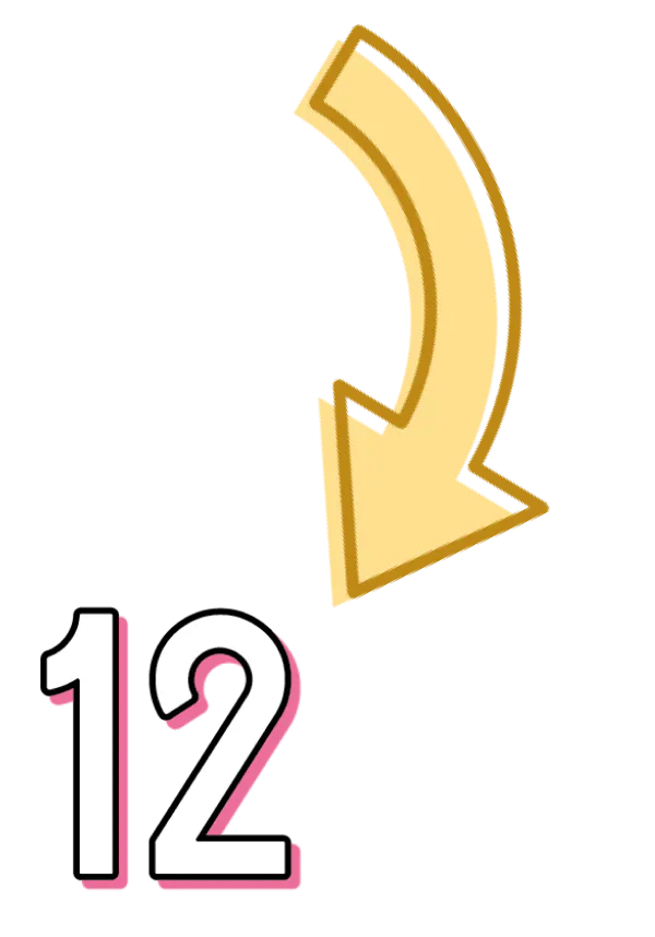下矢印と12の画像