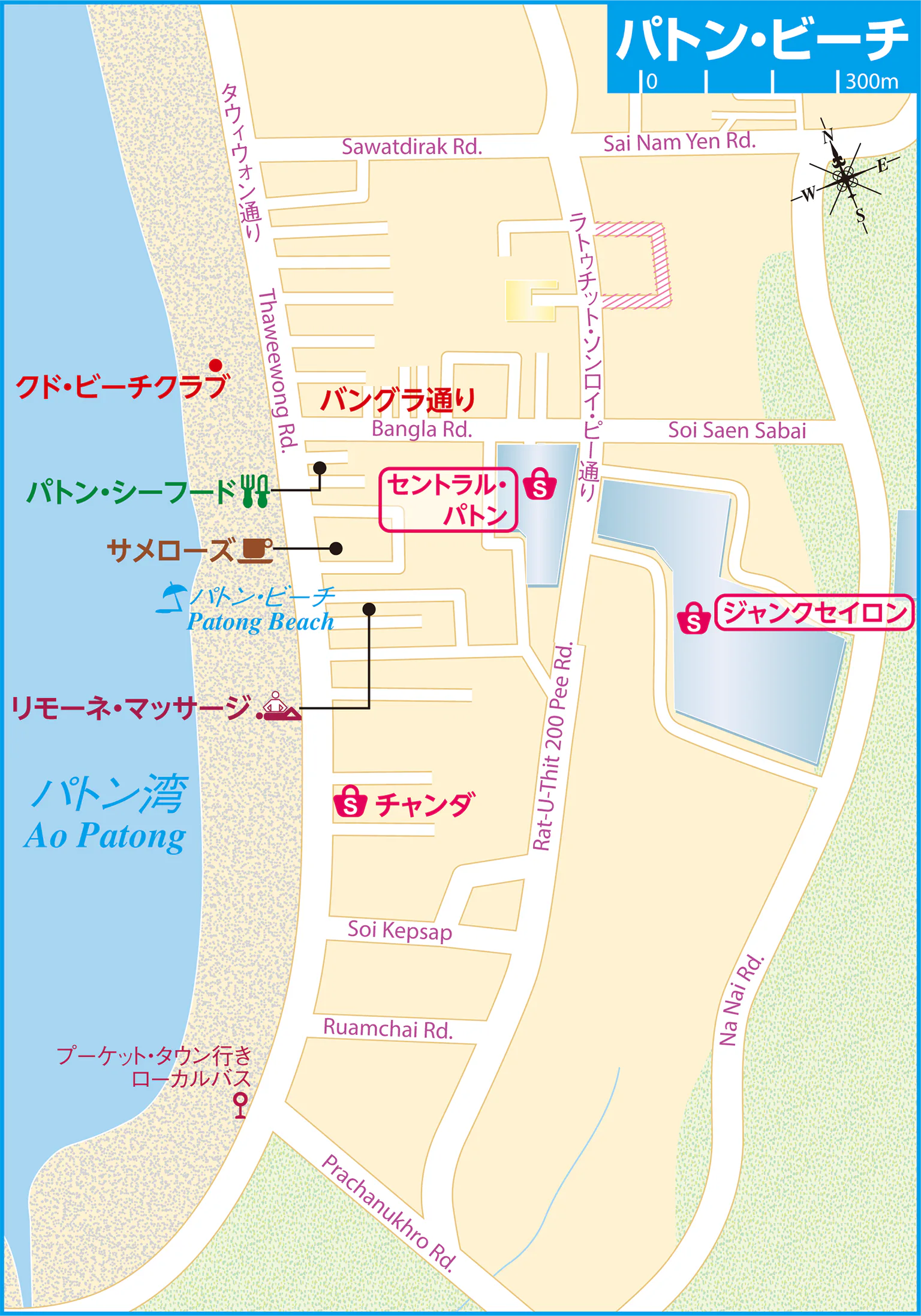 パトン・ビーチの地図