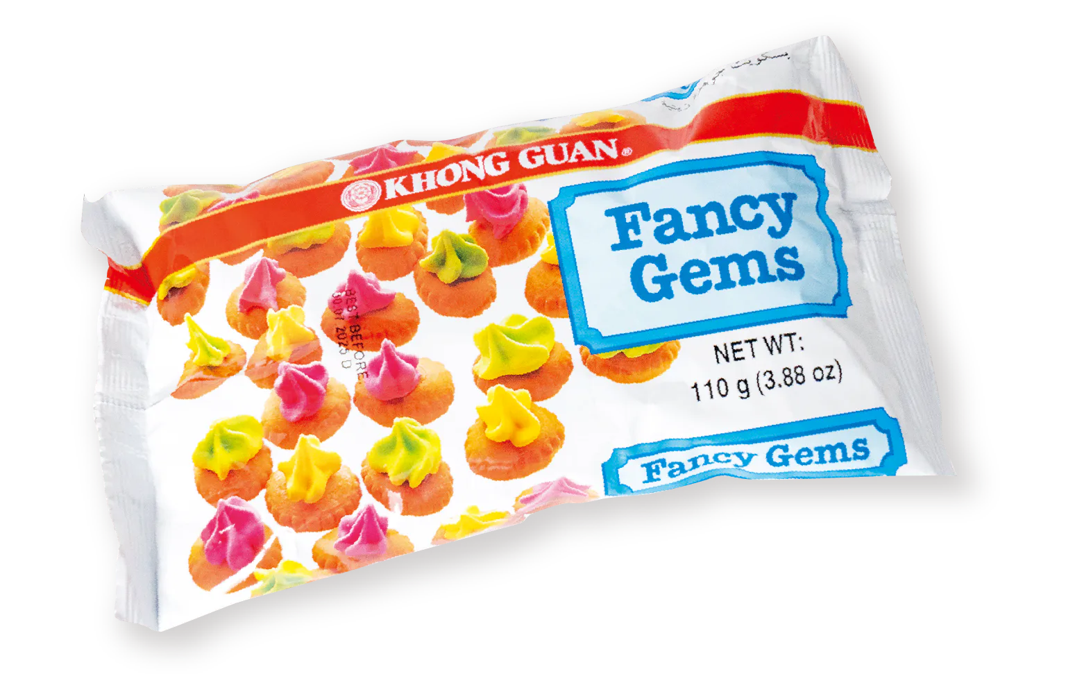 ビスケットにアイシングをまぶした一口サイズのお菓子の画像