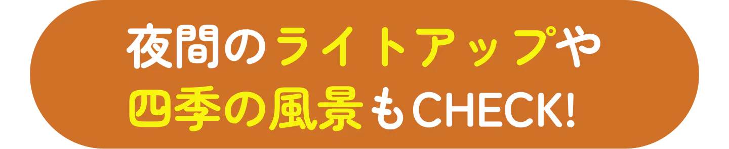 夜間のライトアップや四季の風景もCHECK!