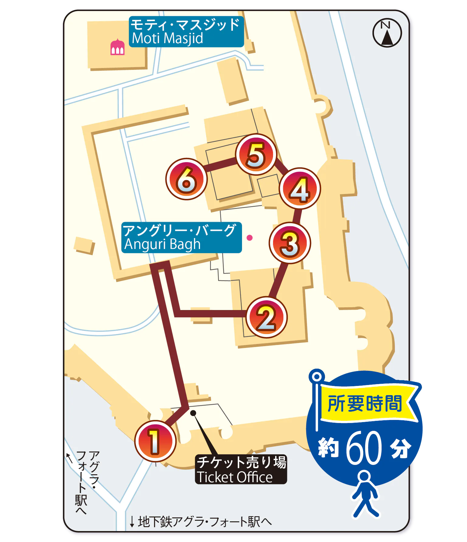 アグラ城周辺マップ