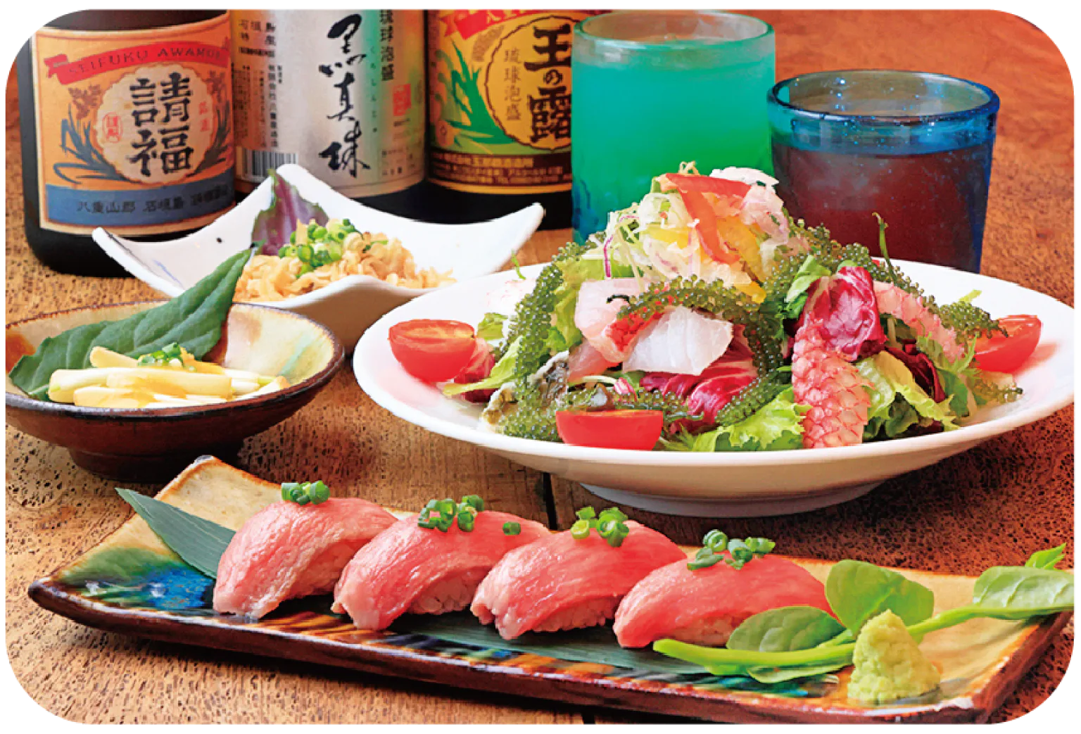 うさぎや石垣本店で島料理を楽しむ