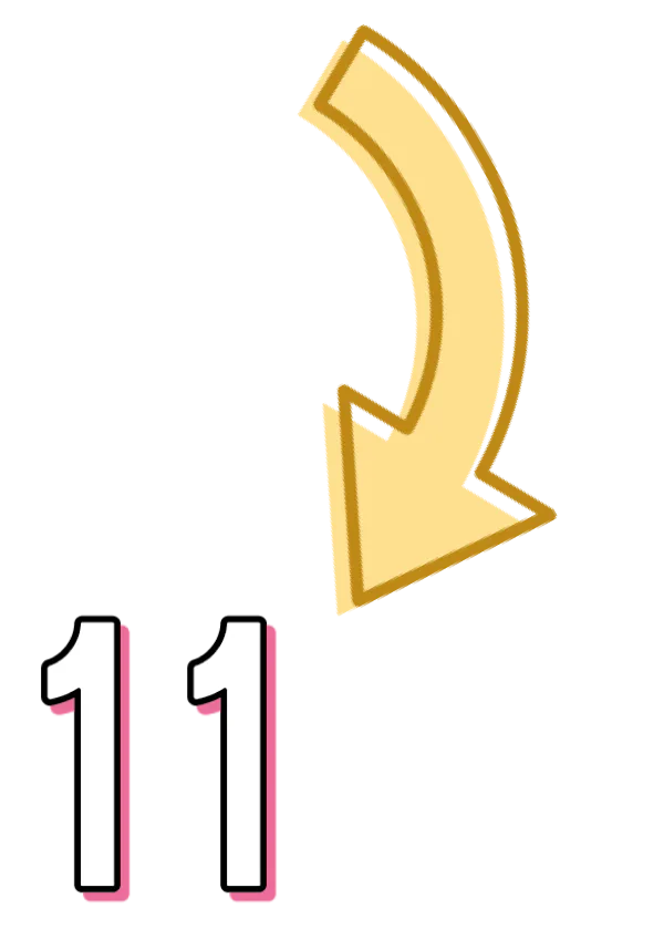 下矢印と11の画像