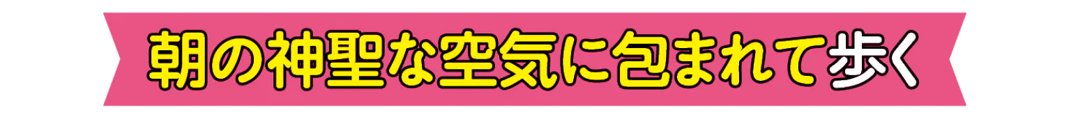 朝の神聖な空気に包まれて歩くの見出し
