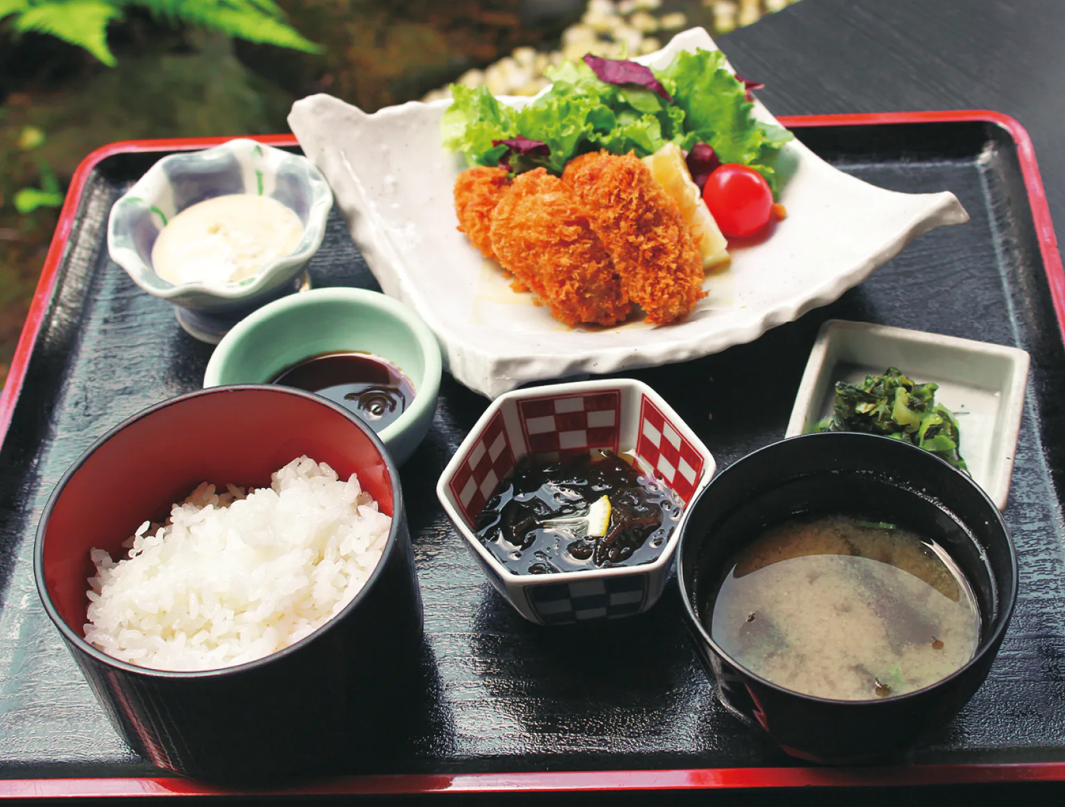 洗心庵のかきフライ定食の画像