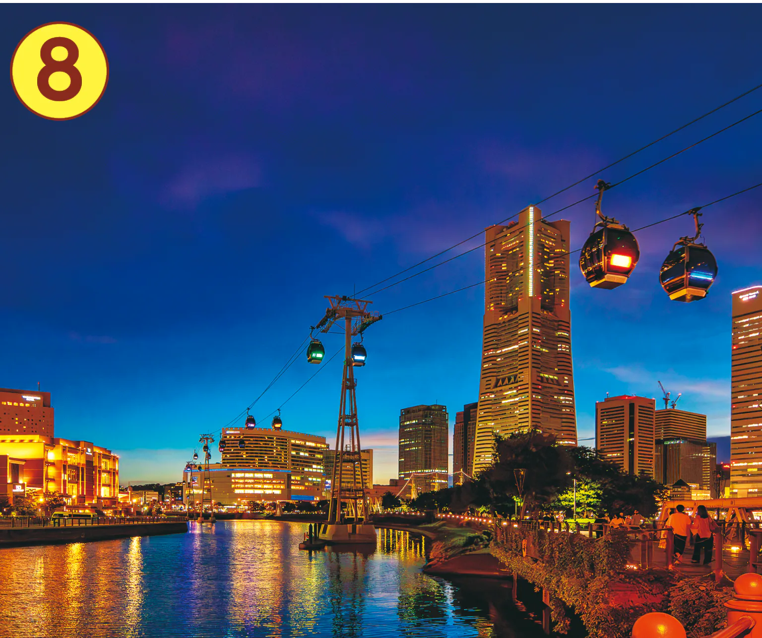 YOKOHAMA AIR CABIN で夜景を見る空中さんぽの画像