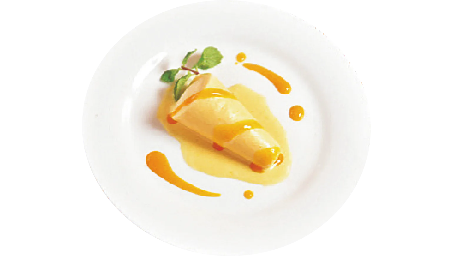 サフランとマンゴーのアイスクリームの画像