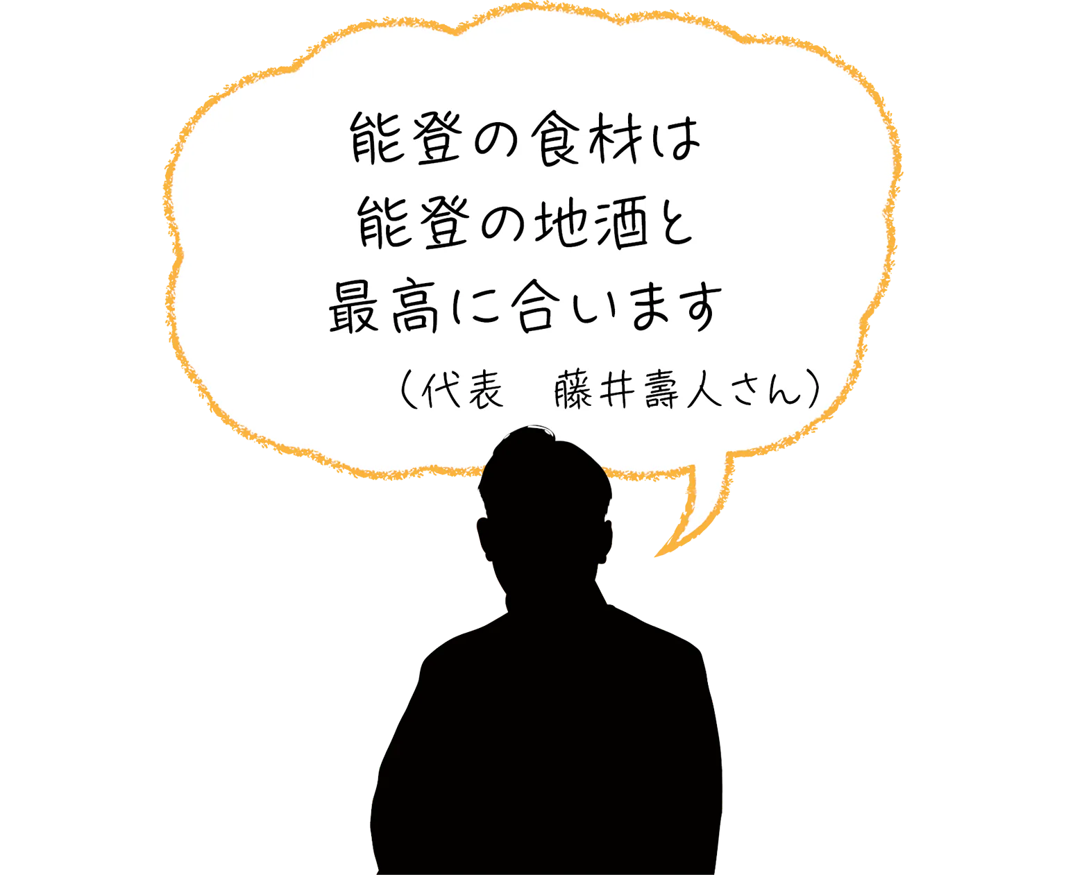 能登の食材は能登の地酒と最高に合います（代表　藤井壽人さん）