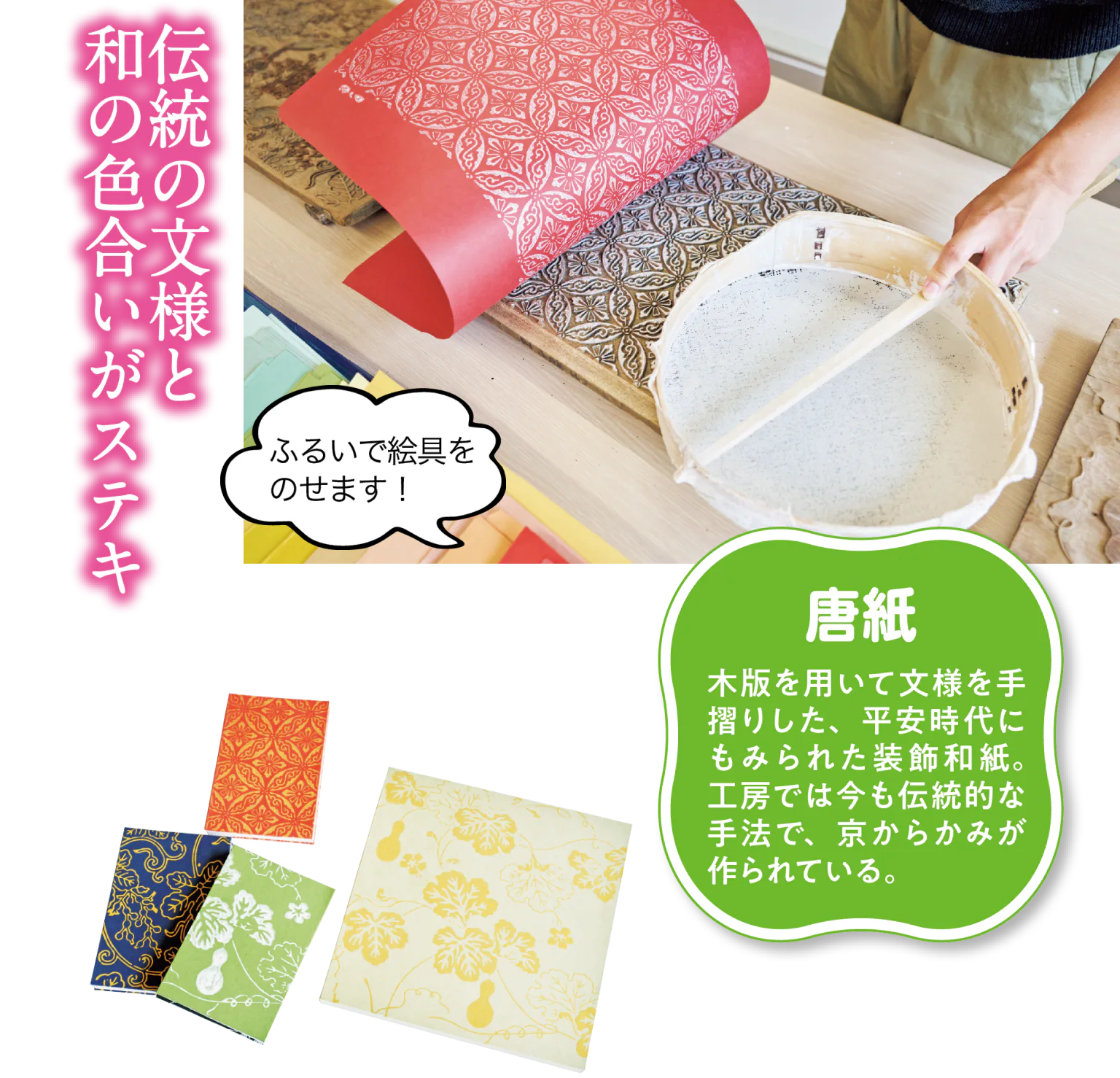 唐丸の唐紙摺り体験の画像