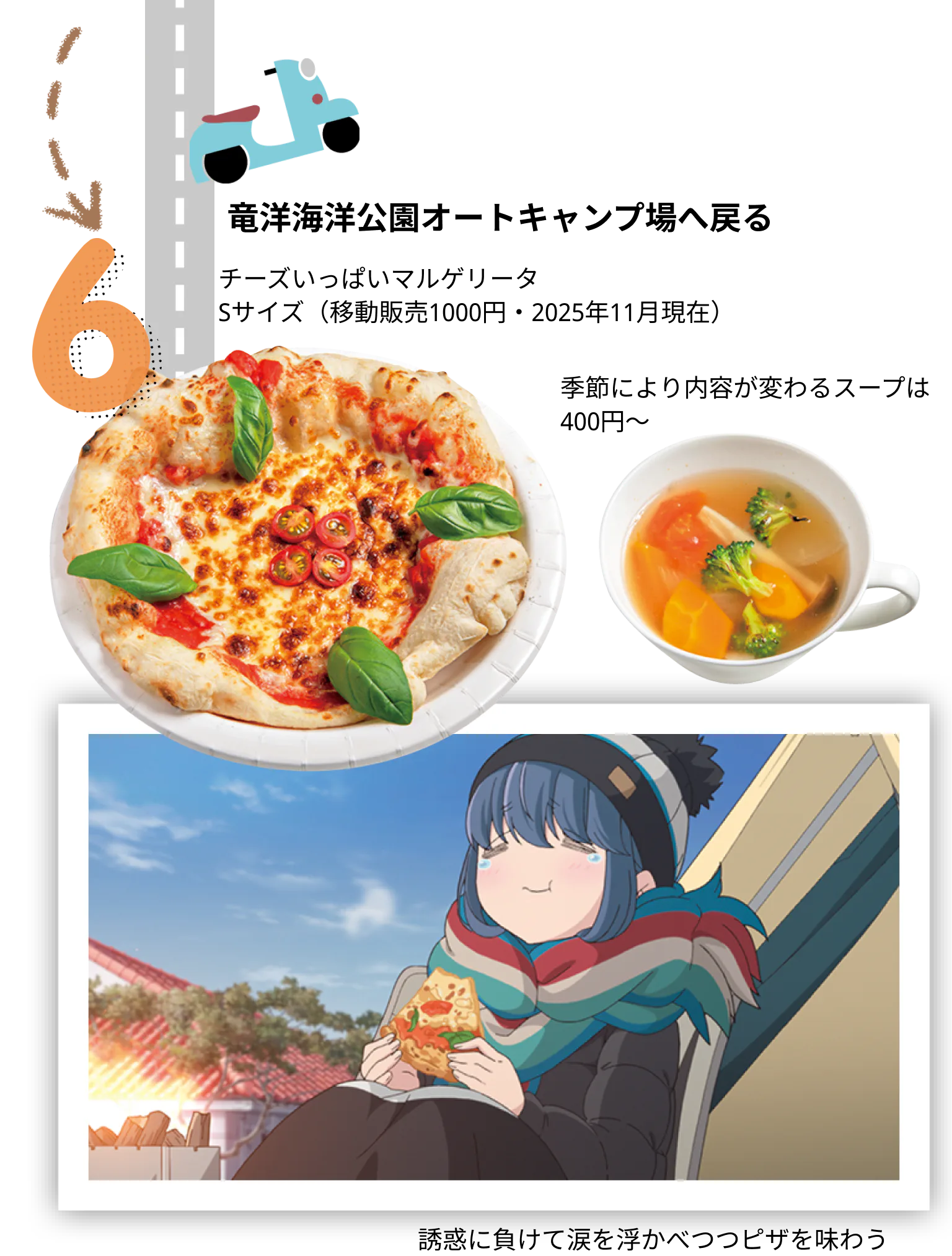 朝食は我慢できずにピザでの画像、チーズいっぱいマルゲリータSサイズ、スープの画像