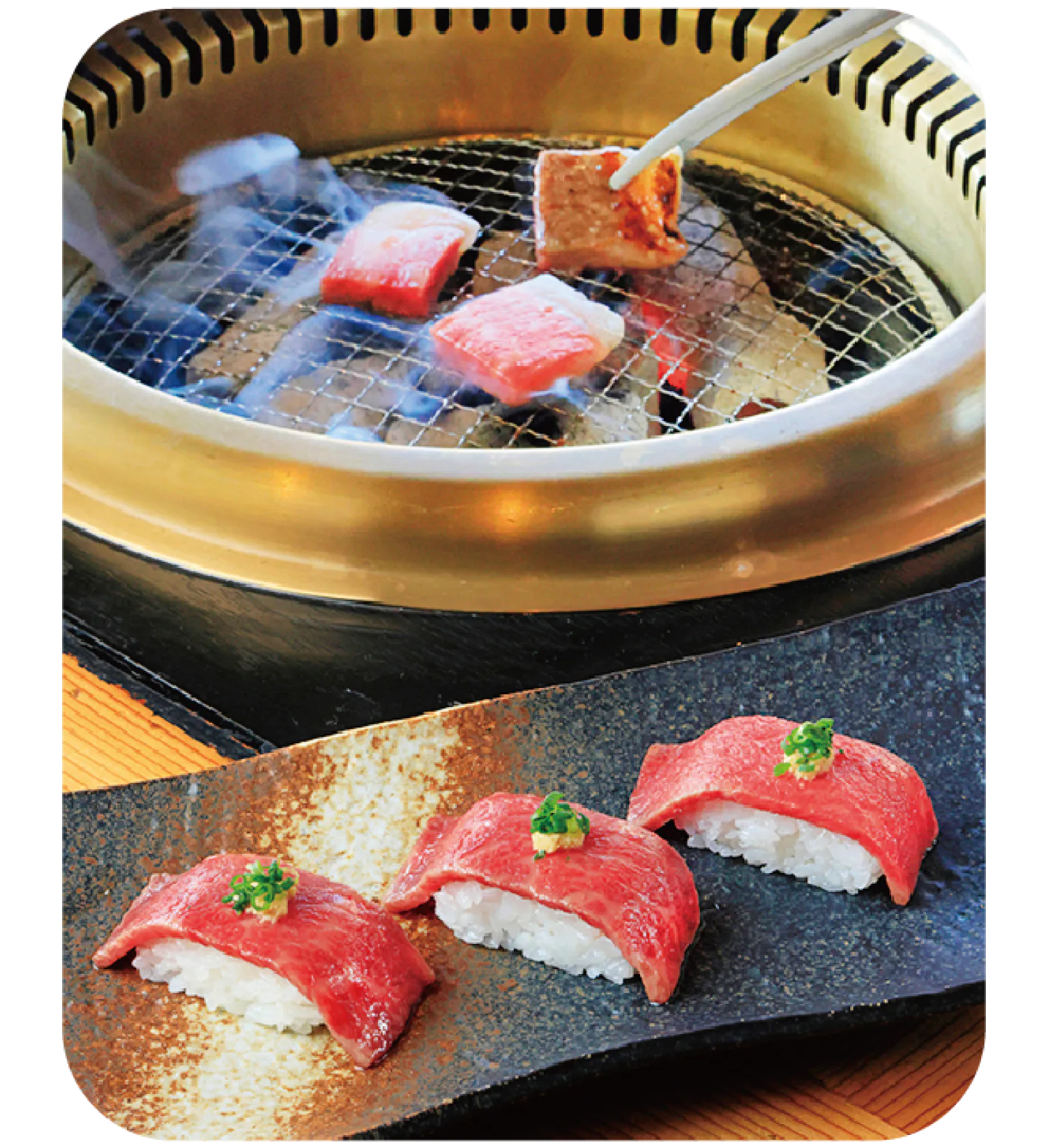 石垣屋で石垣牛のにぎり寿司と焼肉