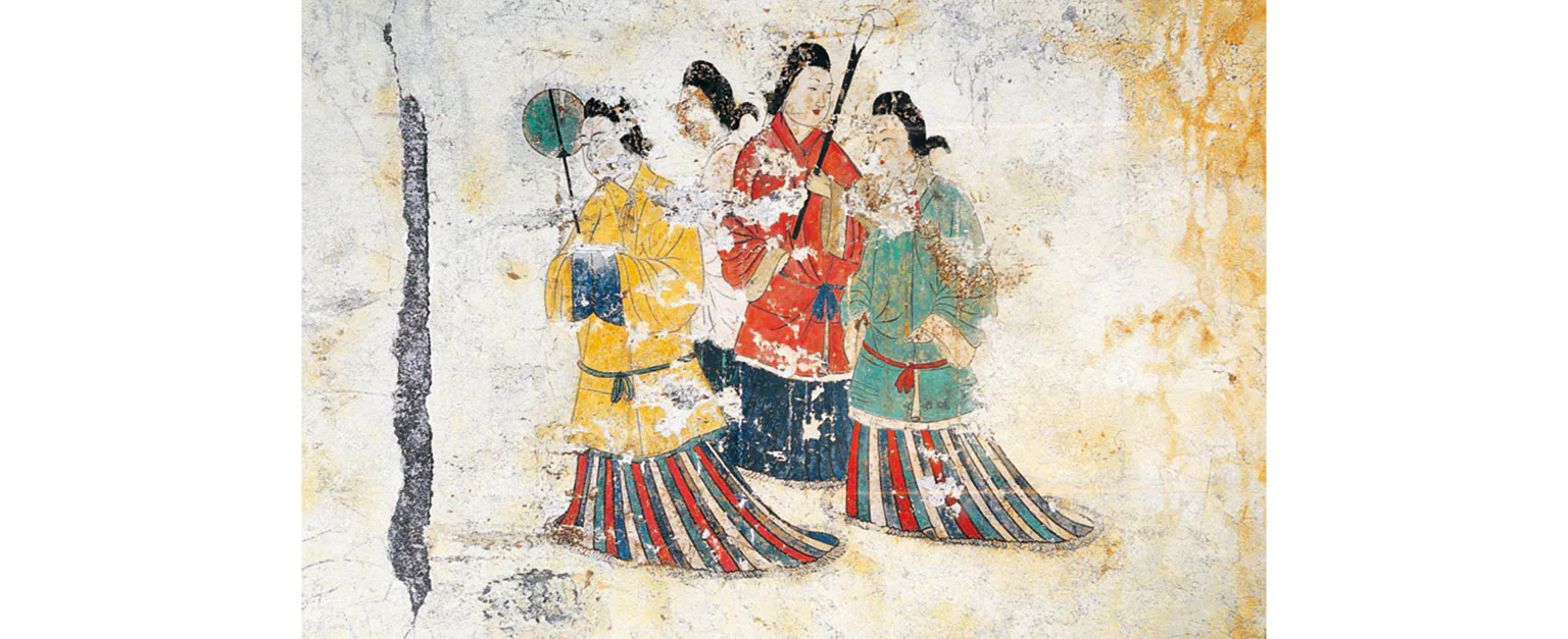 高松塚古墳の色鮮やかな壁画の画像