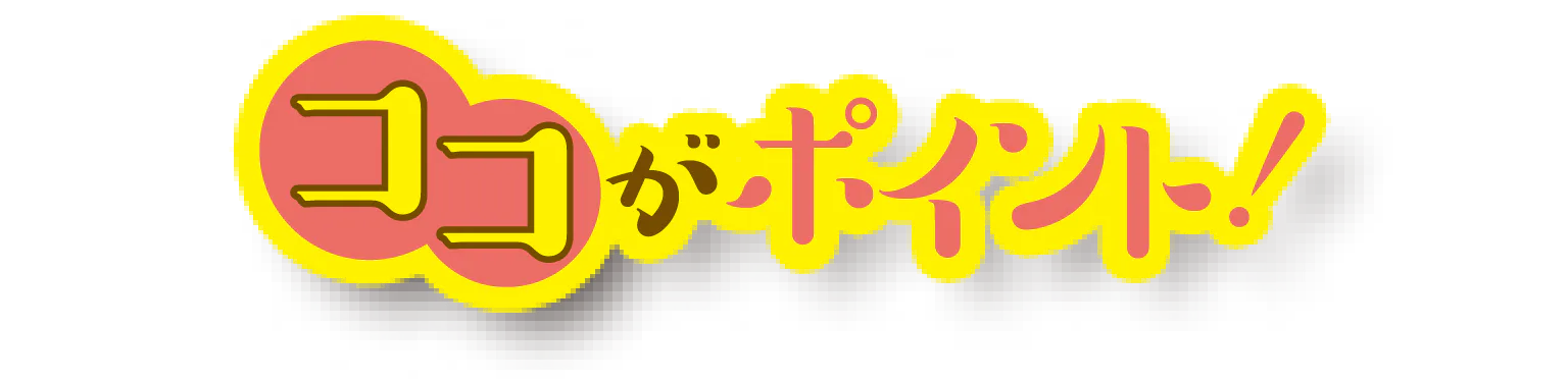 ココがポイント!の見出し