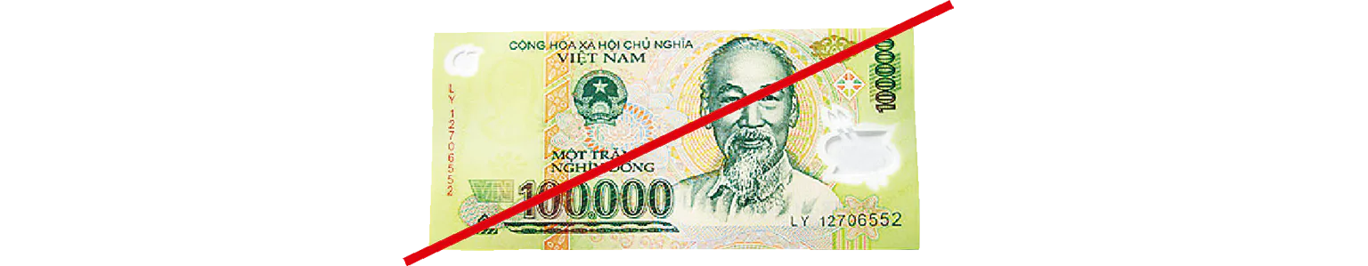 10万VND → 約600円の画像