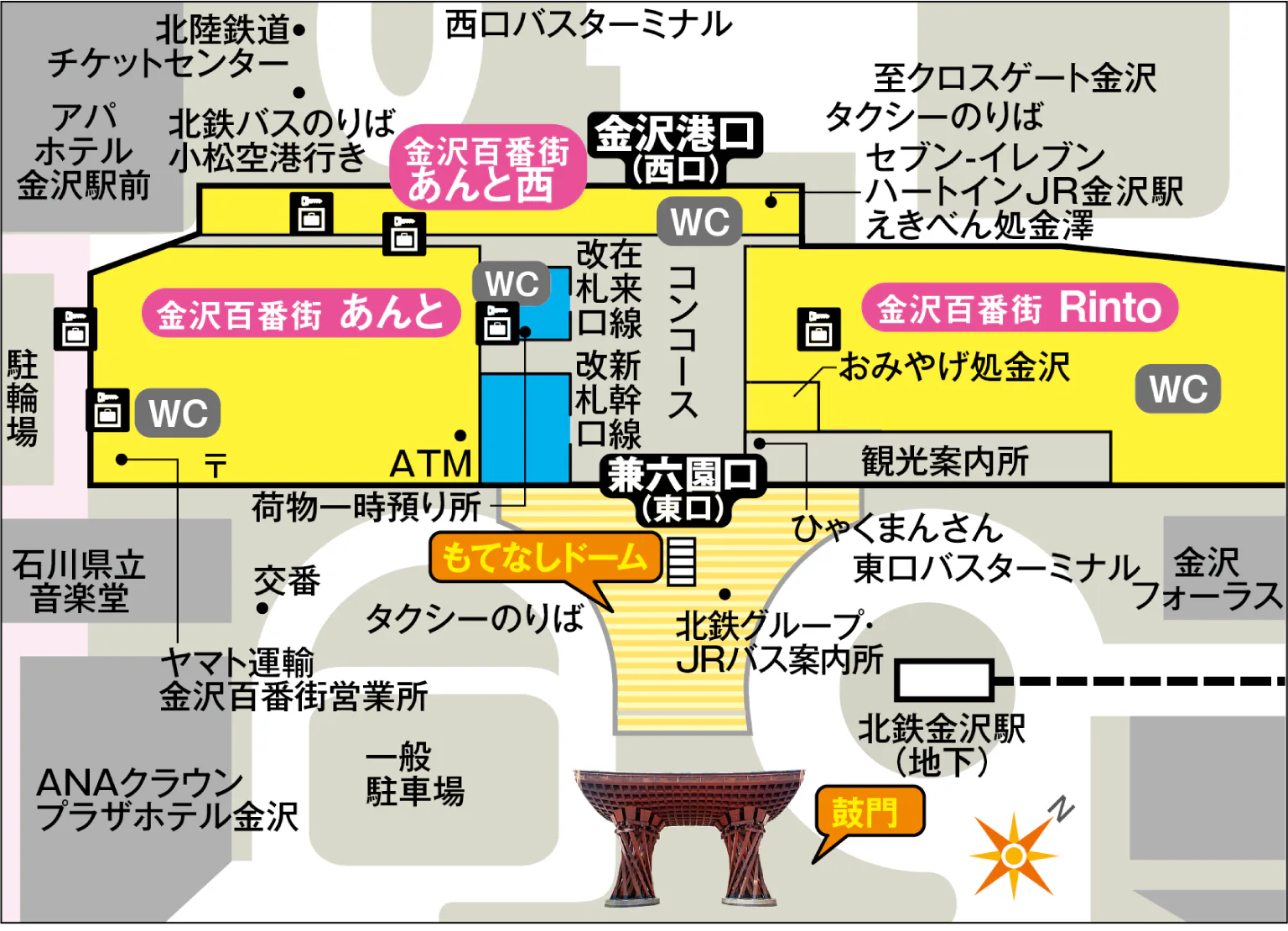 金沢百番街の地図画像