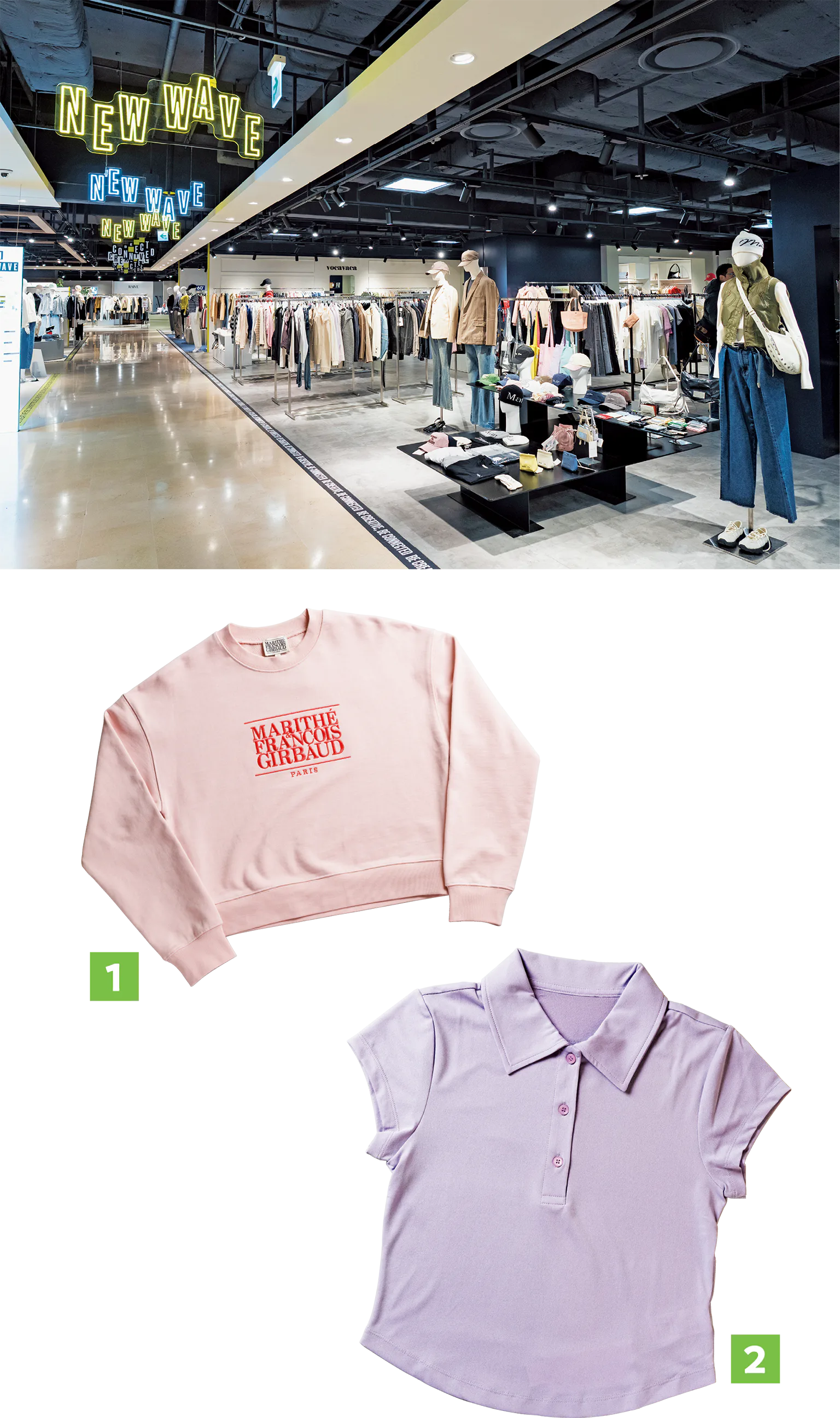 地下1階のNEW WAVEフロアの画像/洋服の画像