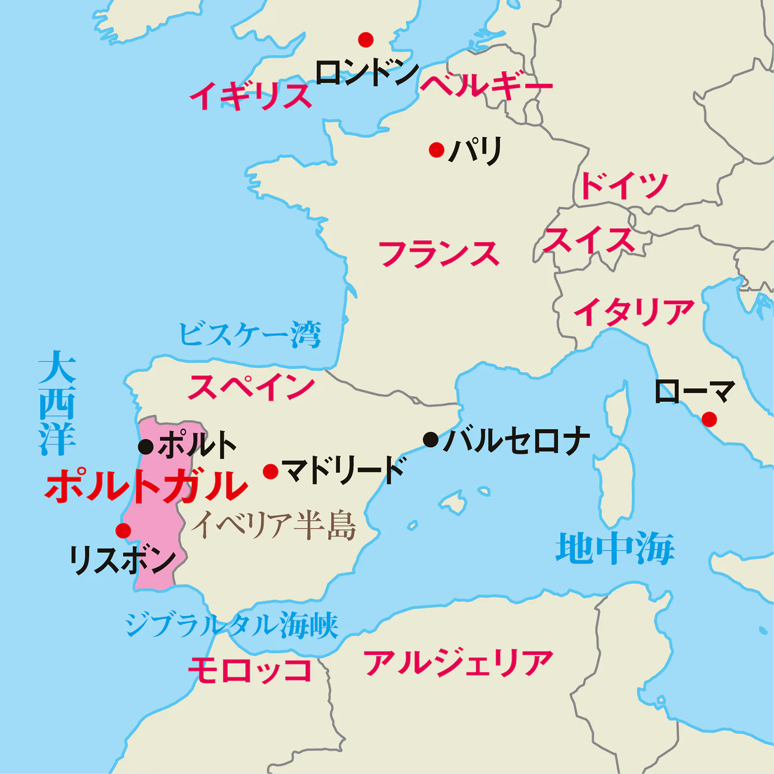 ポルトガルの地図の画像