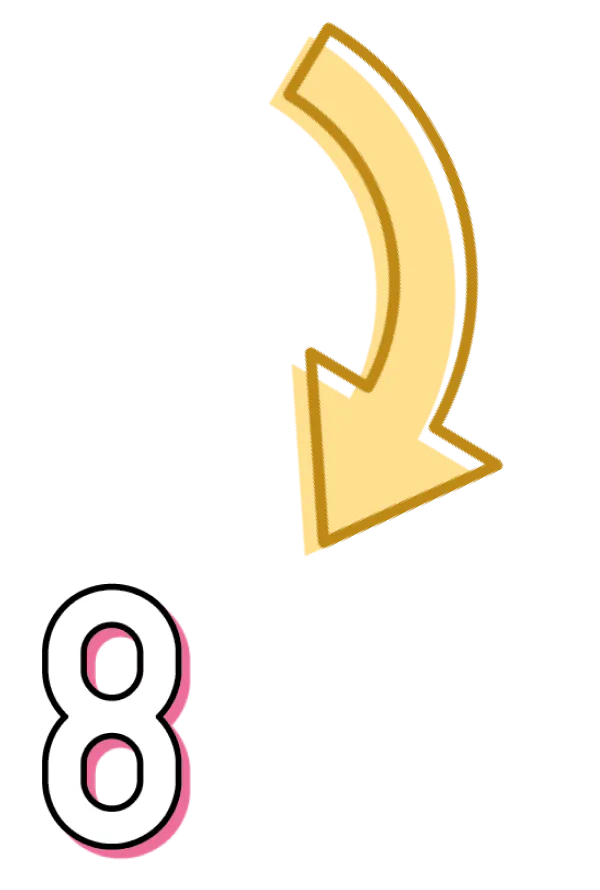 下矢印と8の画像