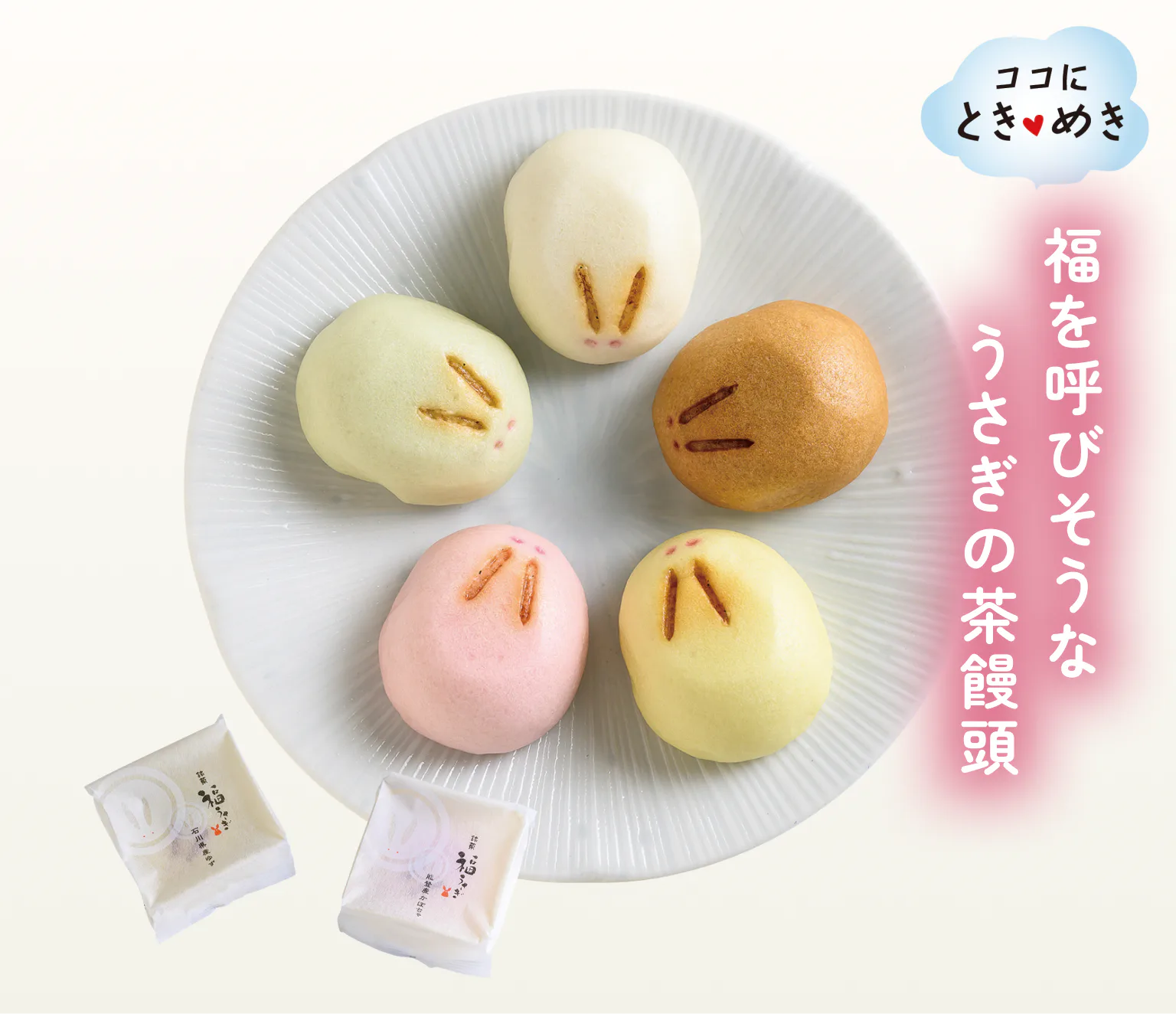 福を呼びそうなうさぎの茶饅頭