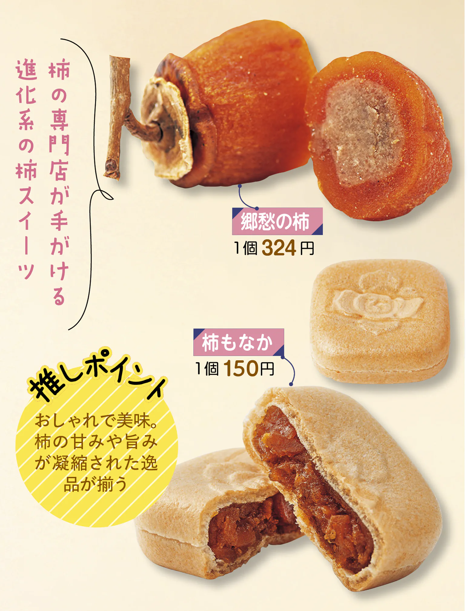 柿の専門 JR 奈良店の柿のスイーツの画像
