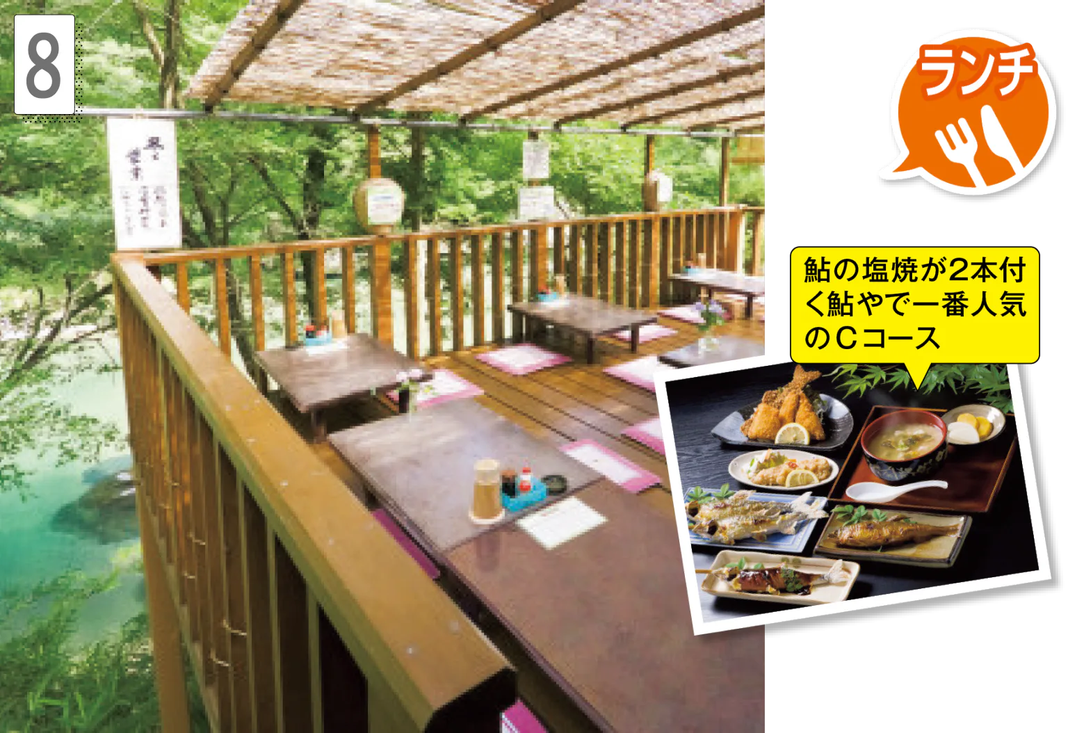 絶景ランチを楽しむ板取川川床の画像