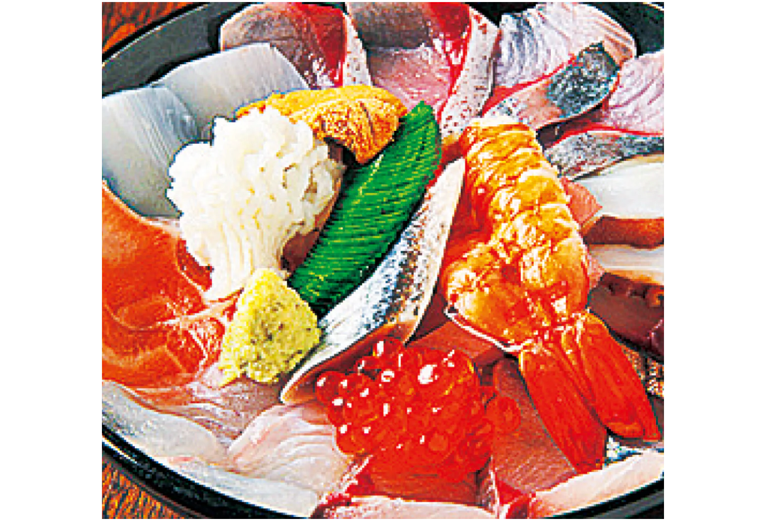 10種以上のネタを使用するお得な海鮮丼の画像