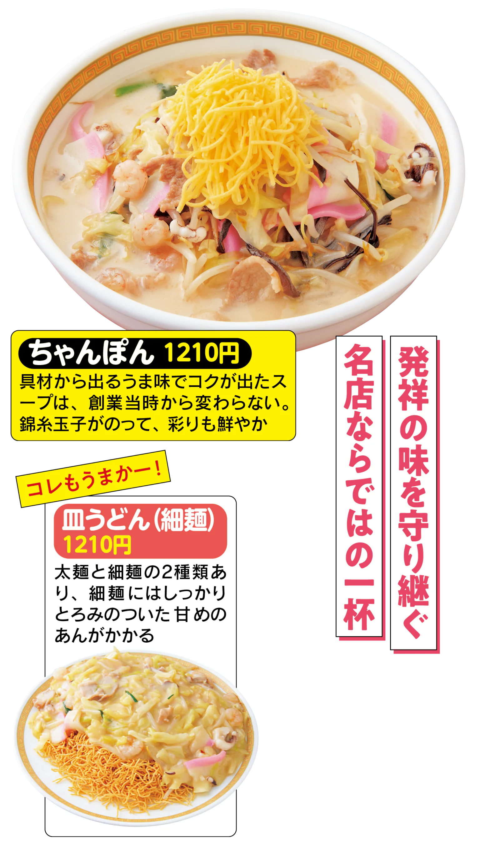 ちゃんぽん　皿うどん（細麺）