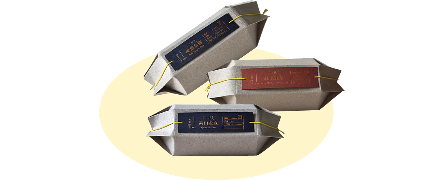茶葉の販売もあり。上から凍頂烏龍NT$980、紅玉紅茶NT$480、高山金萱NT$880の画像