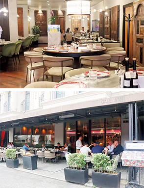 ガレヤンの外観画像（上）内観画像（下）