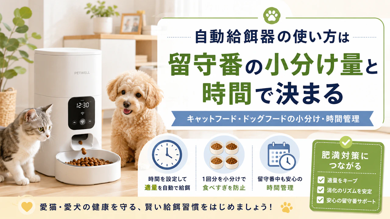 自動給餌器の使い方は留守番の小分け量と時間で決まる