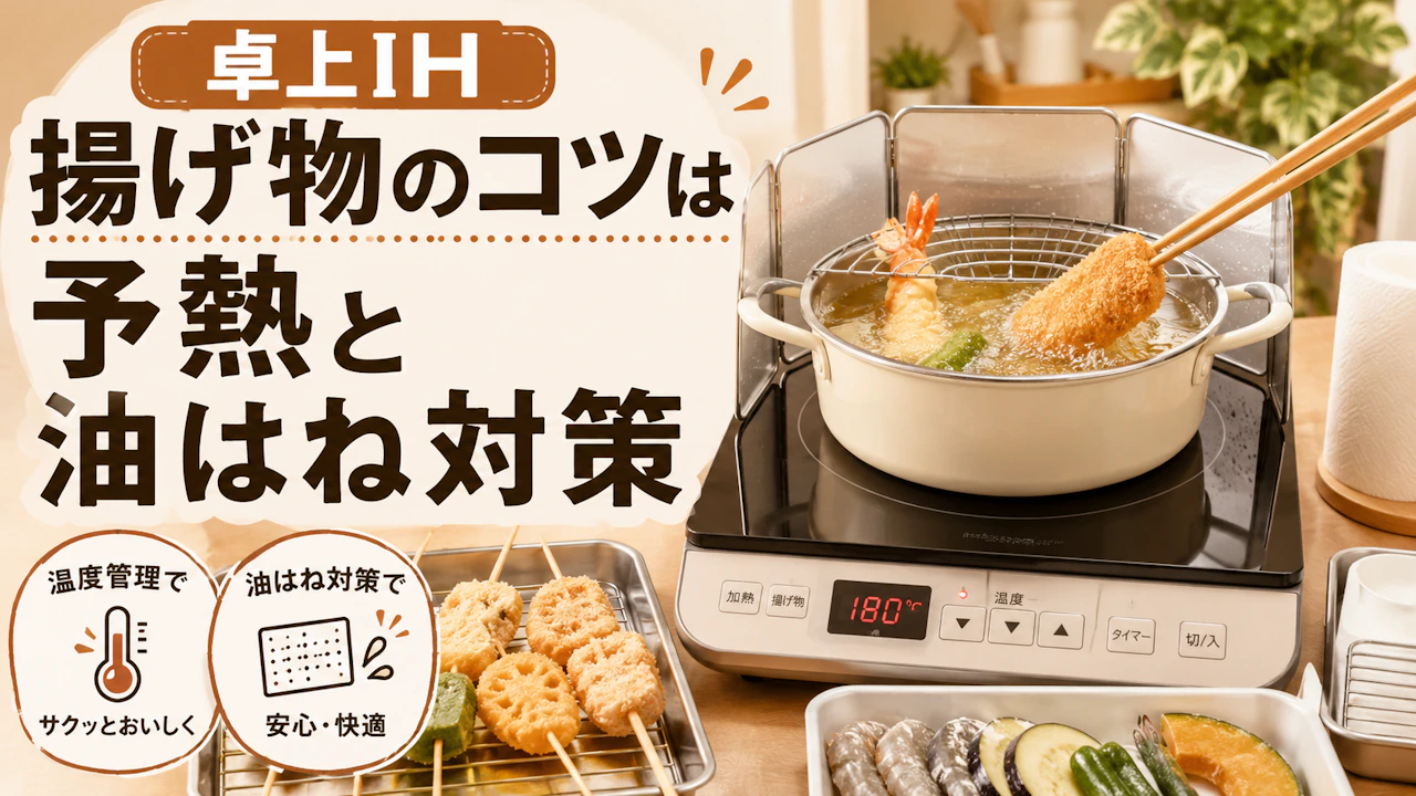 卓上IH揚げ物のコツは予熱と油はね対策
