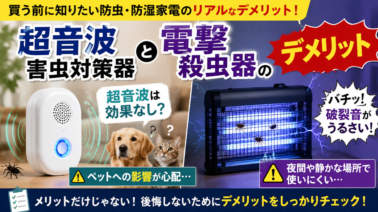 超音波害虫対策器と電撃殺虫器のデメリット
