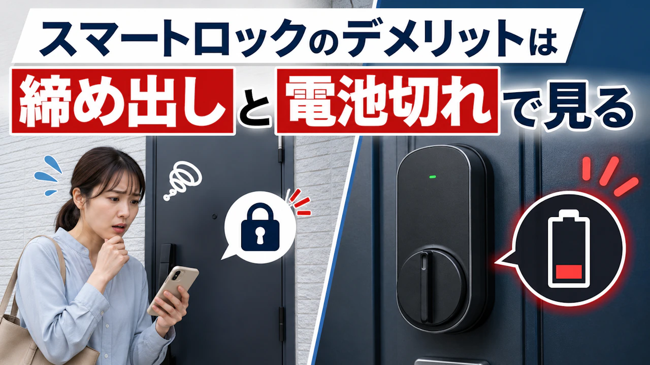 スマートロックのデメリットは締め出しと電池切れで見る