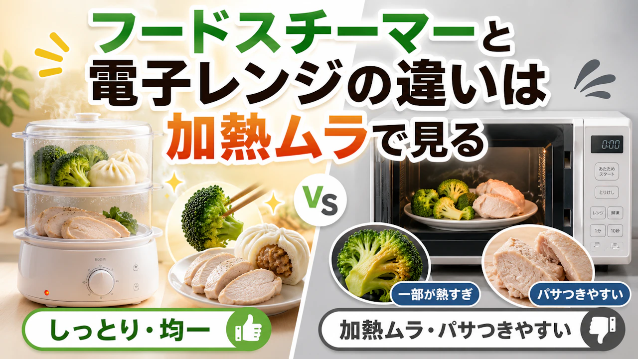 フードスチーマーと電子レンジの違いは加熱ムラで見る
