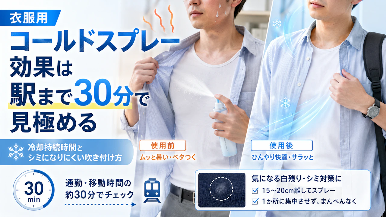 衣服用 コールドスプレー 効果は駅まで30分で見極める