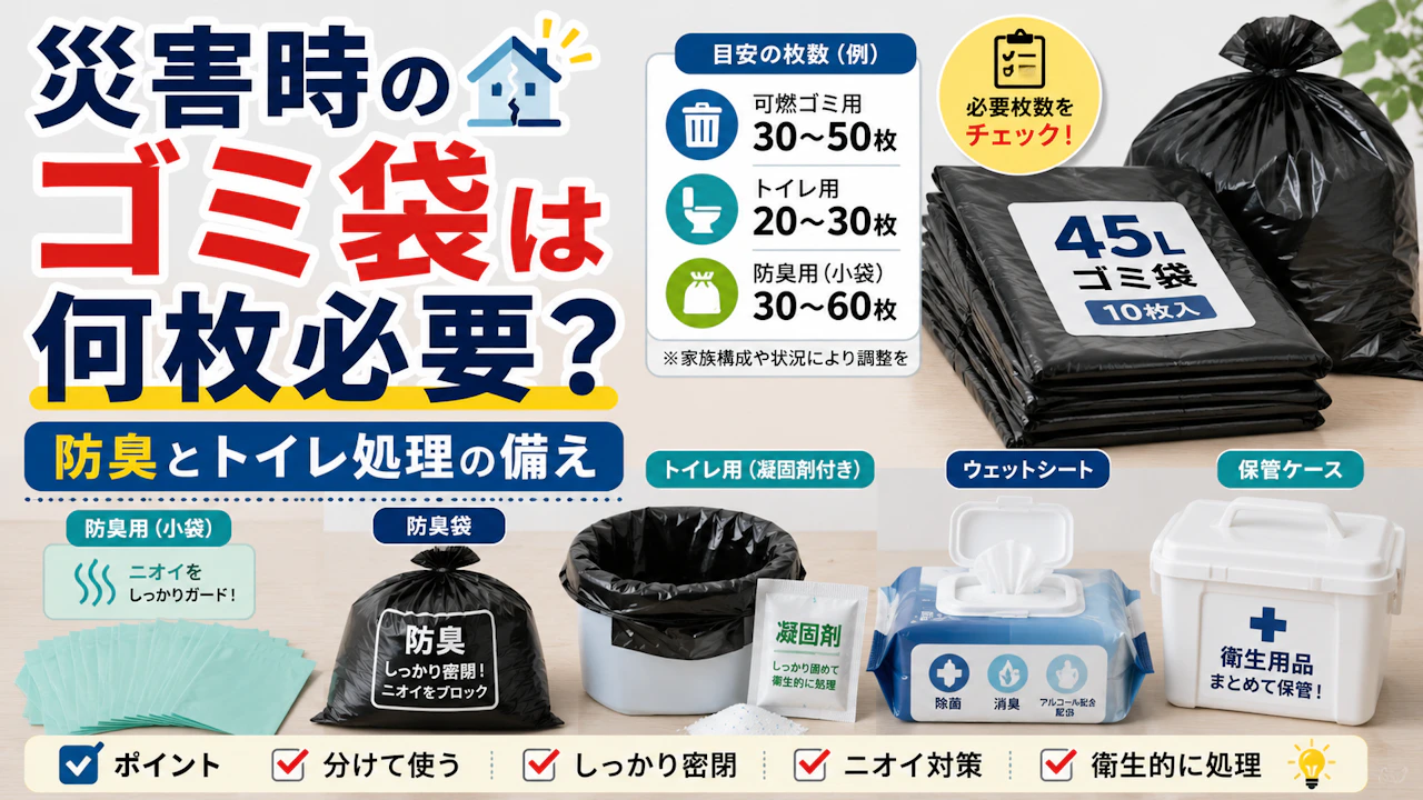 災害時のゴミ袋は何枚必要?防臭とトイレ処理の備え