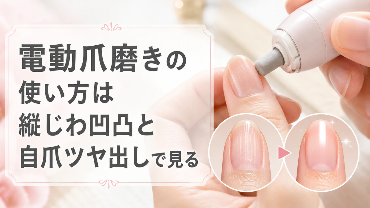 電動爪磨きの使い方は縦じわ凹凸と自爪ツヤ出しで見る