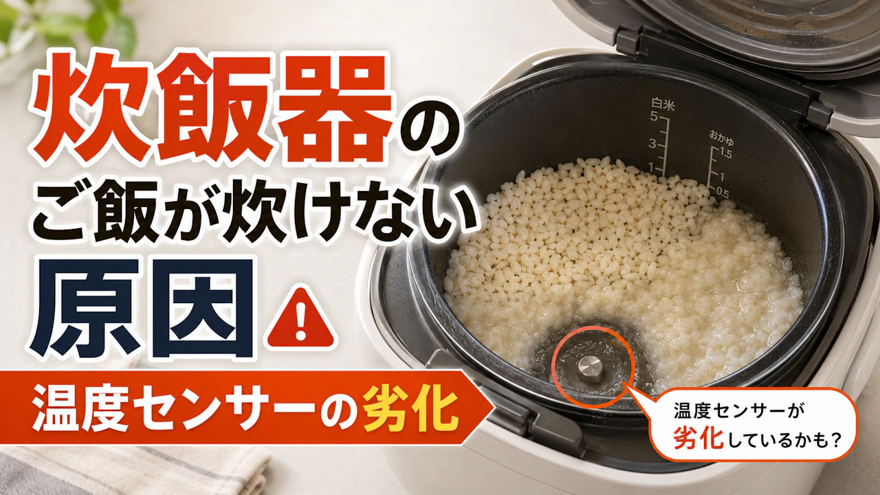炊飯器のご飯が炊けない原因と温度センサーの劣化