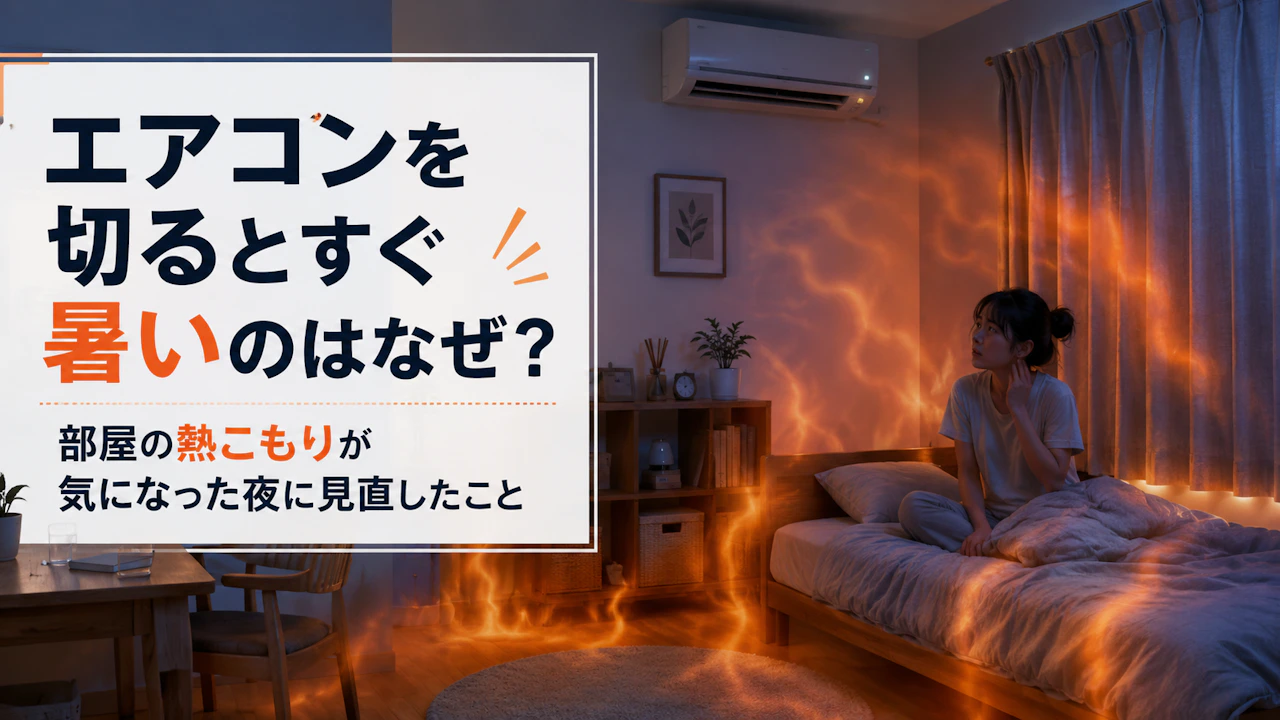 エアコンを切るとすぐ暑いのはなぜ?部屋の熱こもりが気になった夜に見直したこと