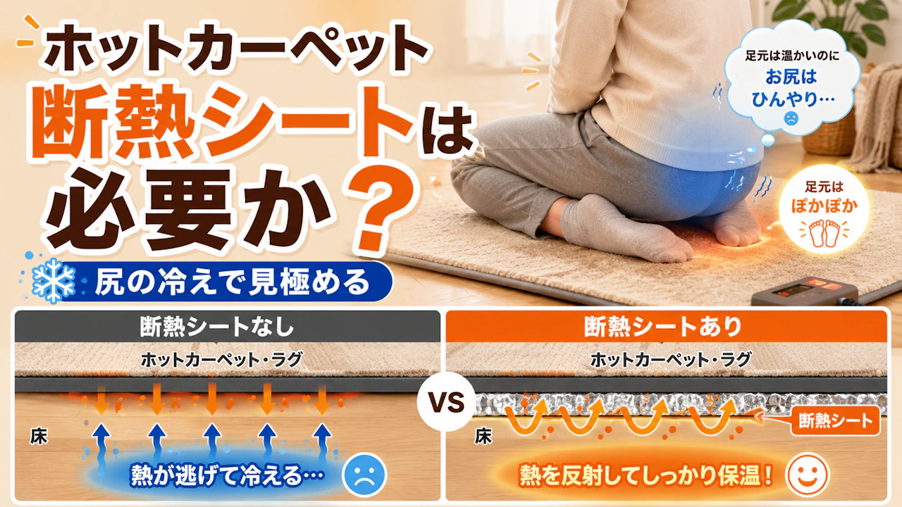 ホットカーペット 断熱シートは必要か尻の冷えで見極める