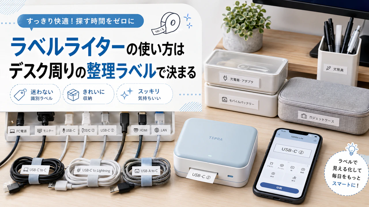 ラベルライターの使い方はデスク周りの整理ラベルで決まる