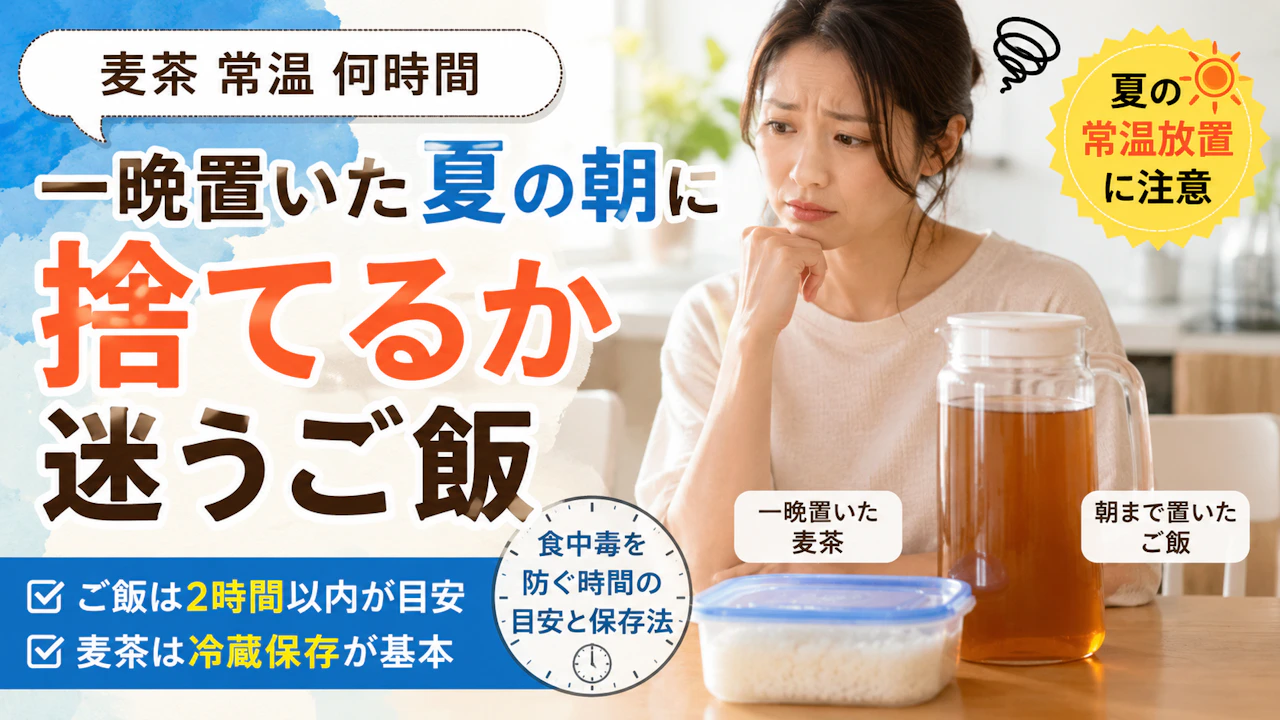 麦茶 常温 何時間一晩置いた夏の朝に捨てるか迷うご飯