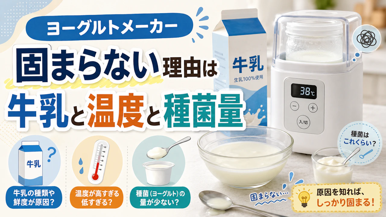 ヨーグルトメーカー固まらない理由は牛乳と温度と種菌量