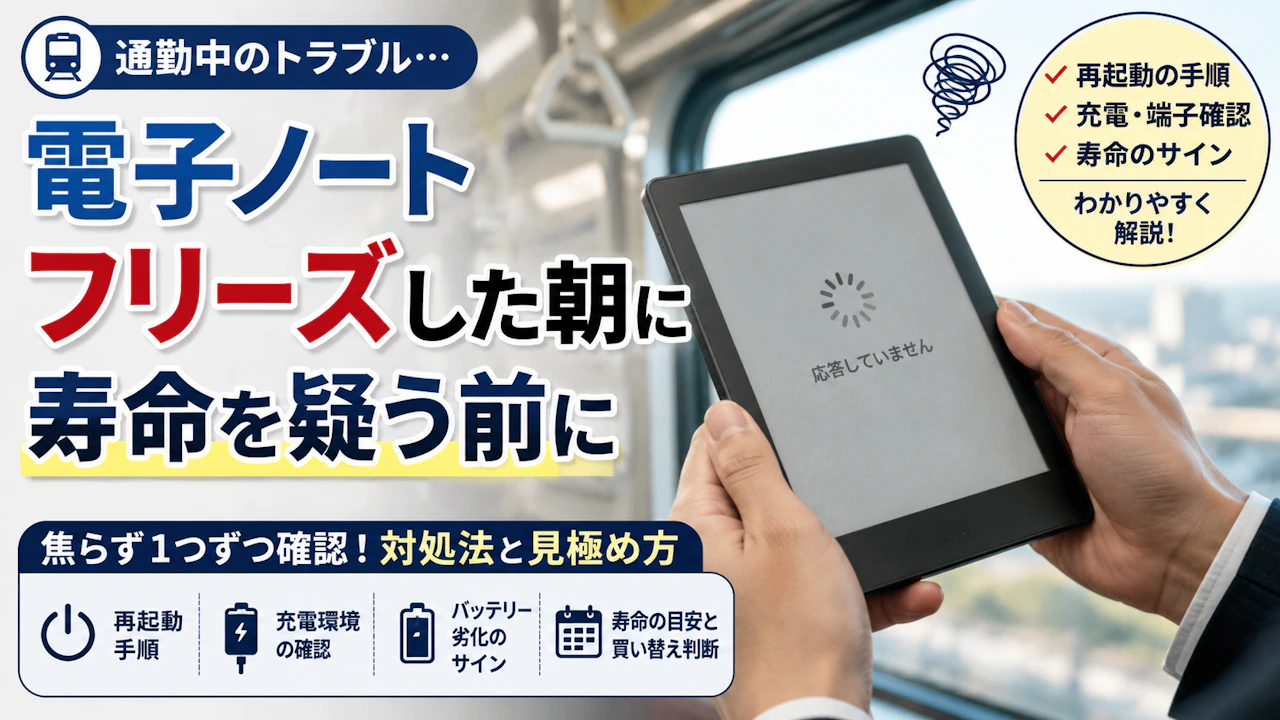 電子ノート フリーズ通勤中の画面が固まり寿命を疑う朝