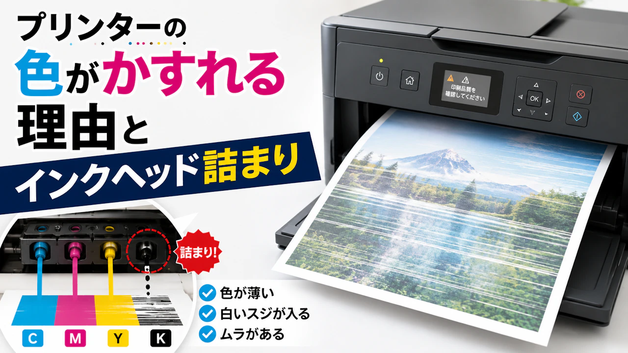 プリンターの色がかすれる理由とインクヘッド詰まり
