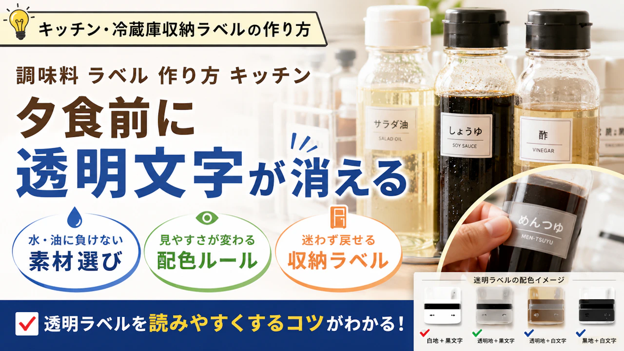 調味料 ラベル 作り方 キッチン夕食前に透明文字が消える