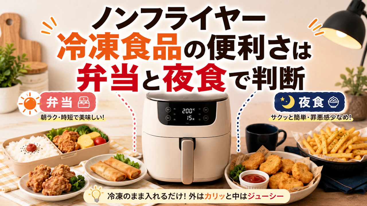 ノンフライヤー冷凍食品の便利さは弁当と夜食で判断
