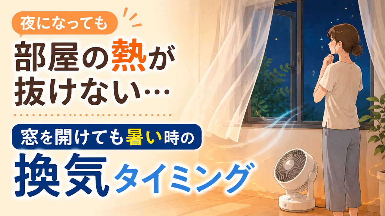 夜になっても部屋の熱が抜けない…窓を開けても暑い時の換気タイミング