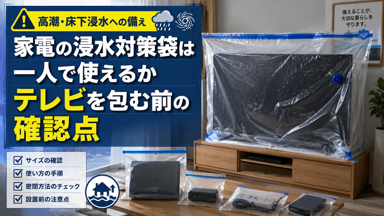 家電の浸水対策袋は一人で使えるかテレビを包む前の確認点