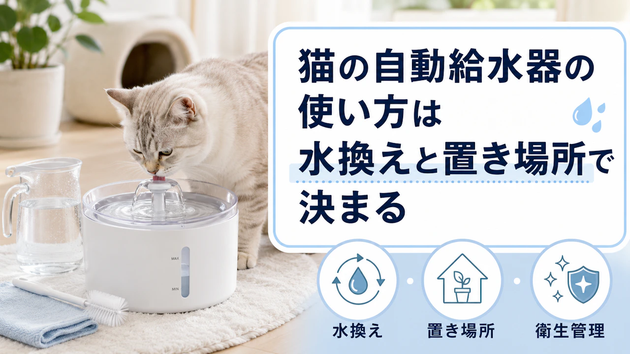 猫の自動給水器の使い方は水換えと置き場所で決まる